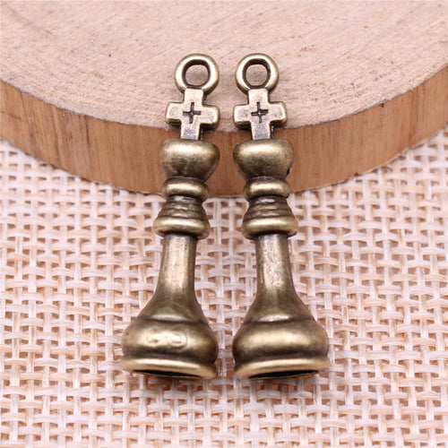 Ancient Silver Chess King Pendant