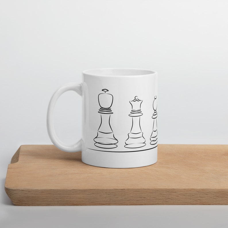 Chess Ceramic Mug - Retro Style, for Coffee