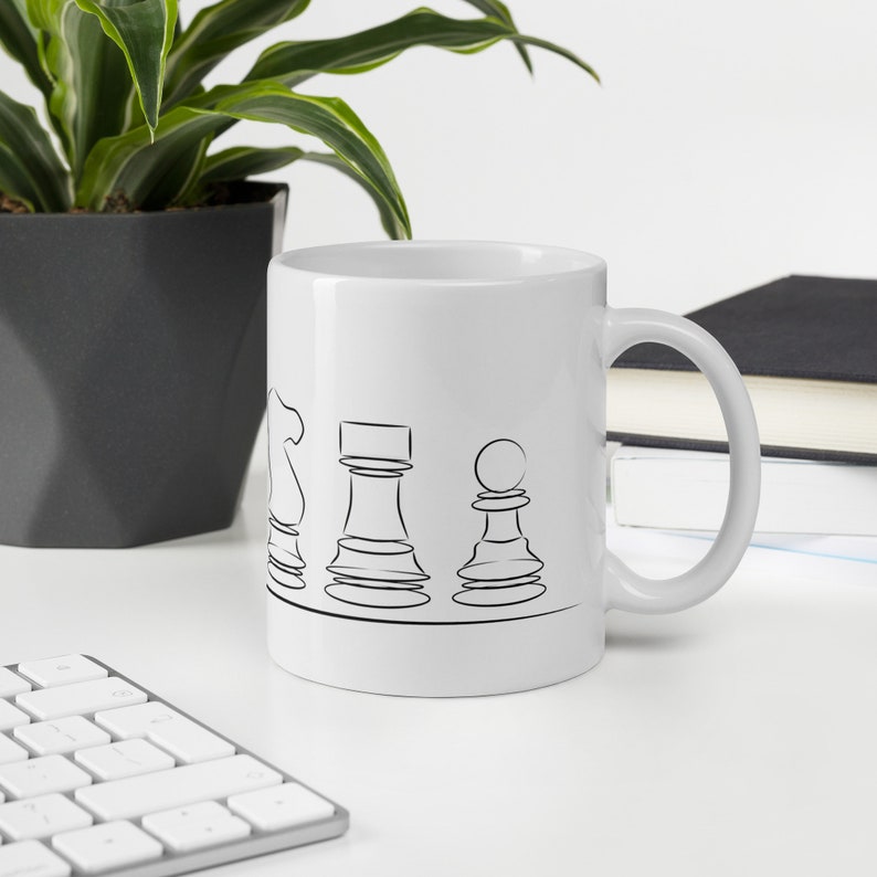 Chess Ceramic Mug - Retro Style, for Coffee