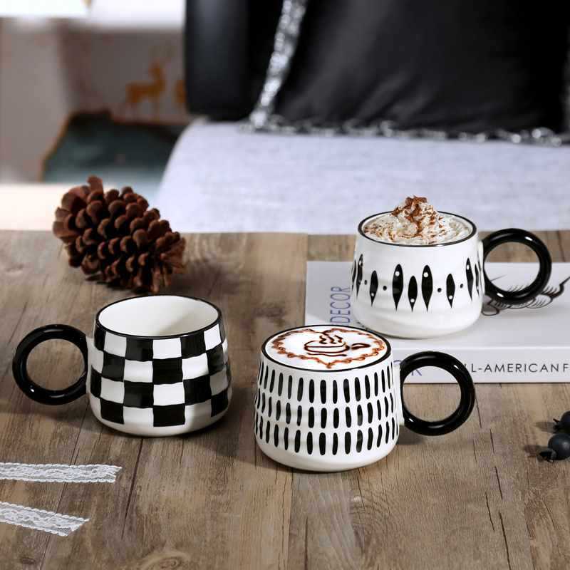 Chess Checkered Ceramic Mug - Retro Style, for Coffee