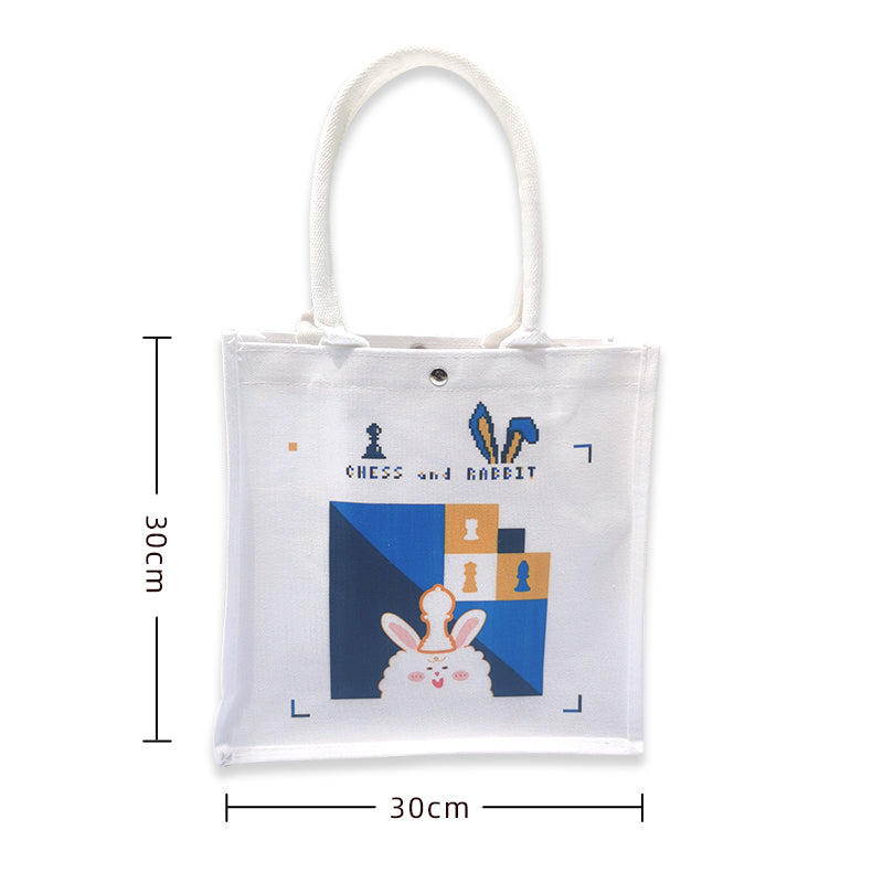 Chess Canvas Bag - with Buckle & Inner Pocket, Large-Capacity, Casual Shoulder Bag, Dirt-Resistant & Versatile, Chess-Themed Handbag