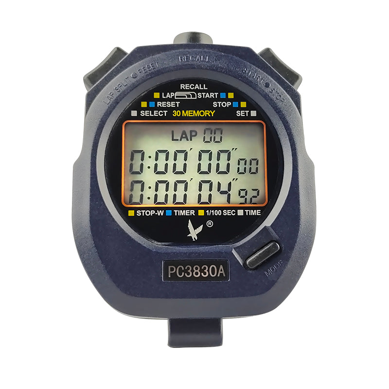 Sports Stopwatch Timer Lap Split Memory Digital Stopwatch PC3830A