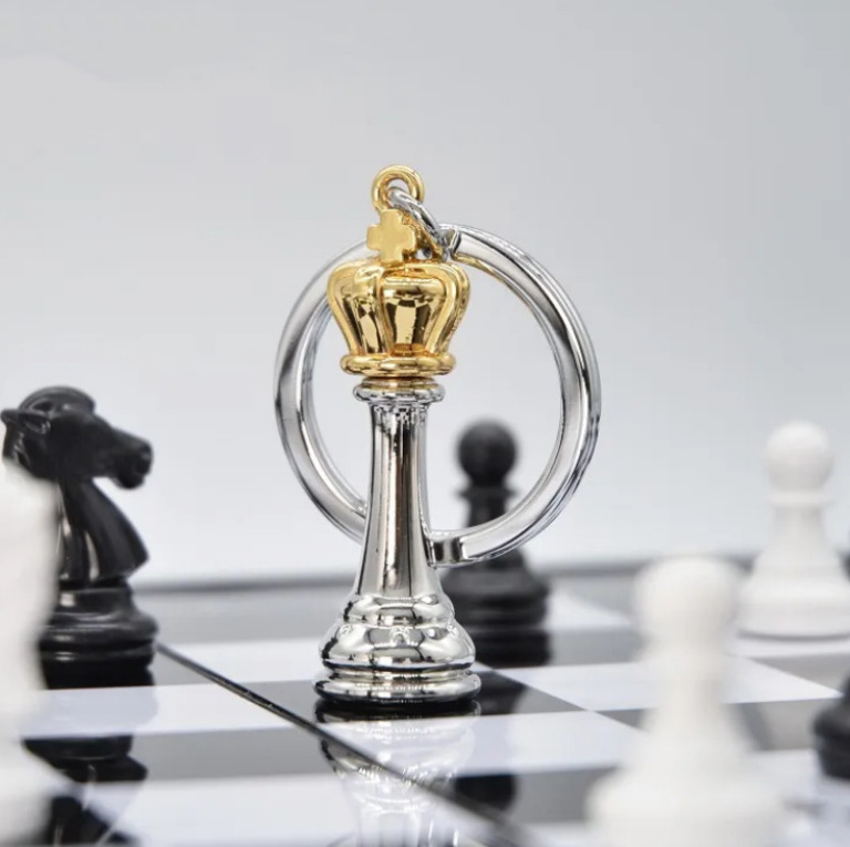 Crown Shaped Chess Keychain