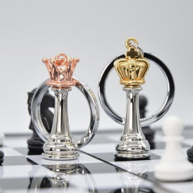 Crown Shaped Chess Keychain