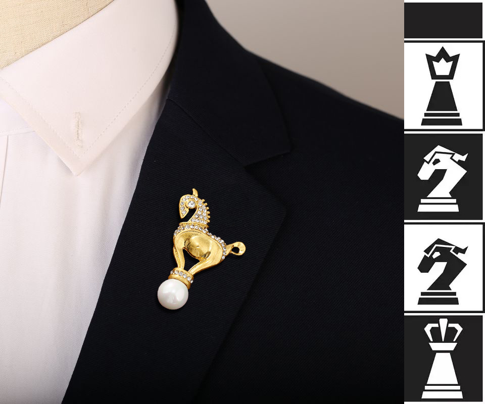 Chess Themed Creative Brooch