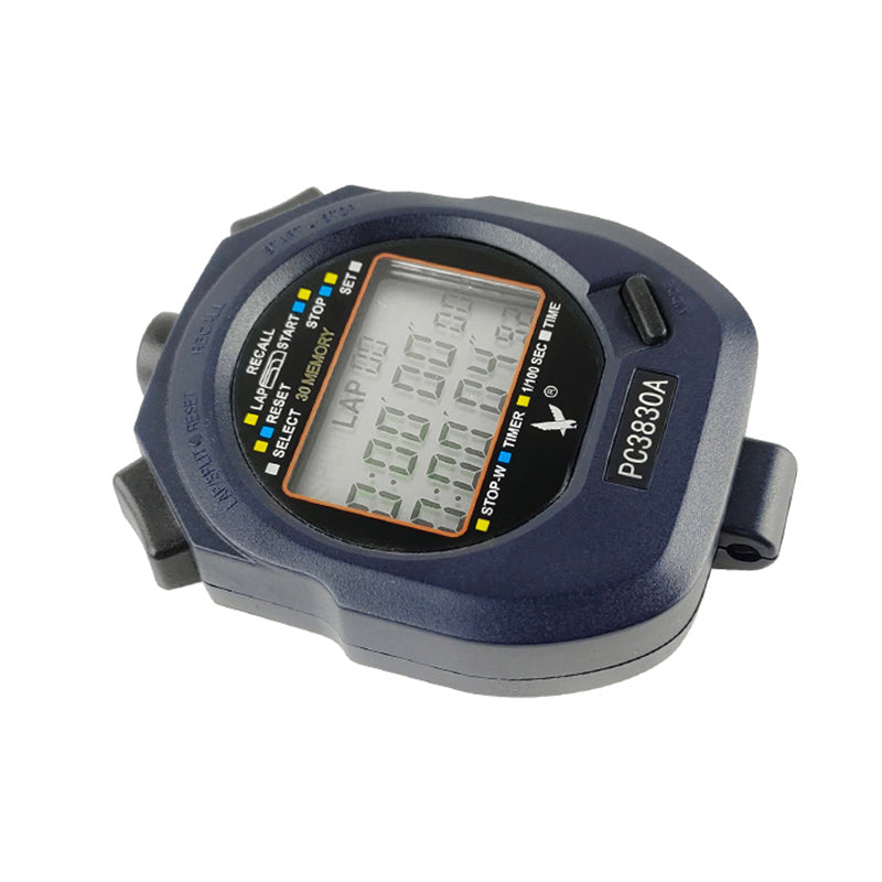 Sports Stopwatch Timer Lap Split Memory Digital Stopwatch PC3830A