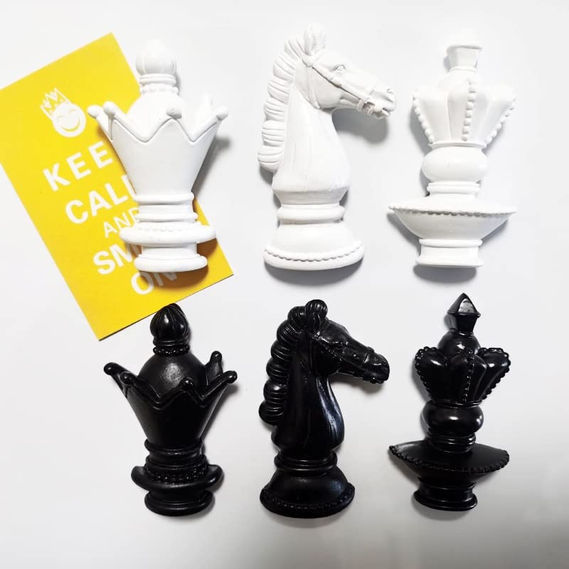 Black and White Chess Piece Refrigerator Magnet