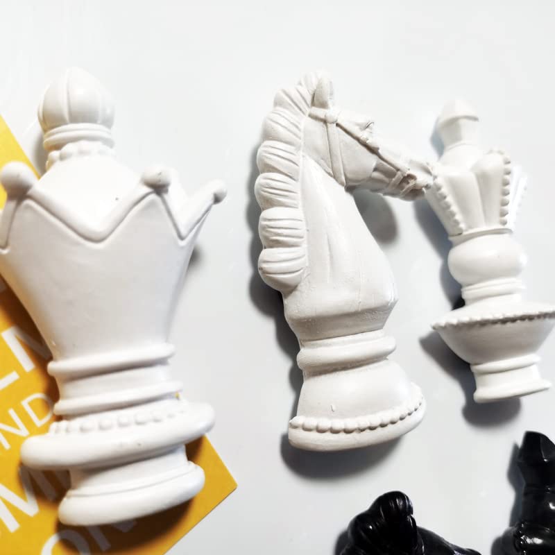 Black and White Chess Piece Refrigerator Magnet