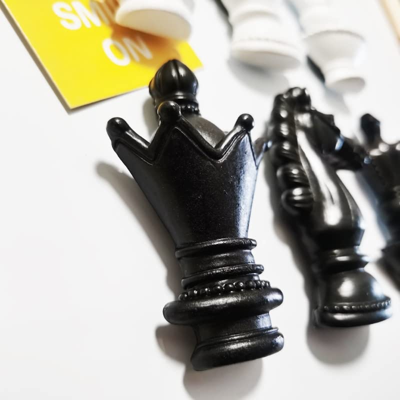 Black and White Chess Piece Refrigerator Magnet