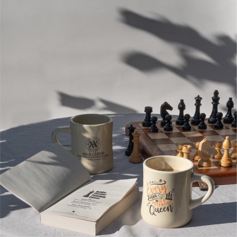 Chess-Themed Tableware - Creamy-Style Ceramic Mug
