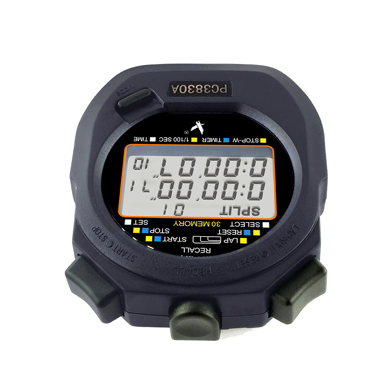 Sports Stopwatch Timer Lap Split Memory Digital Stopwatch PC3830A