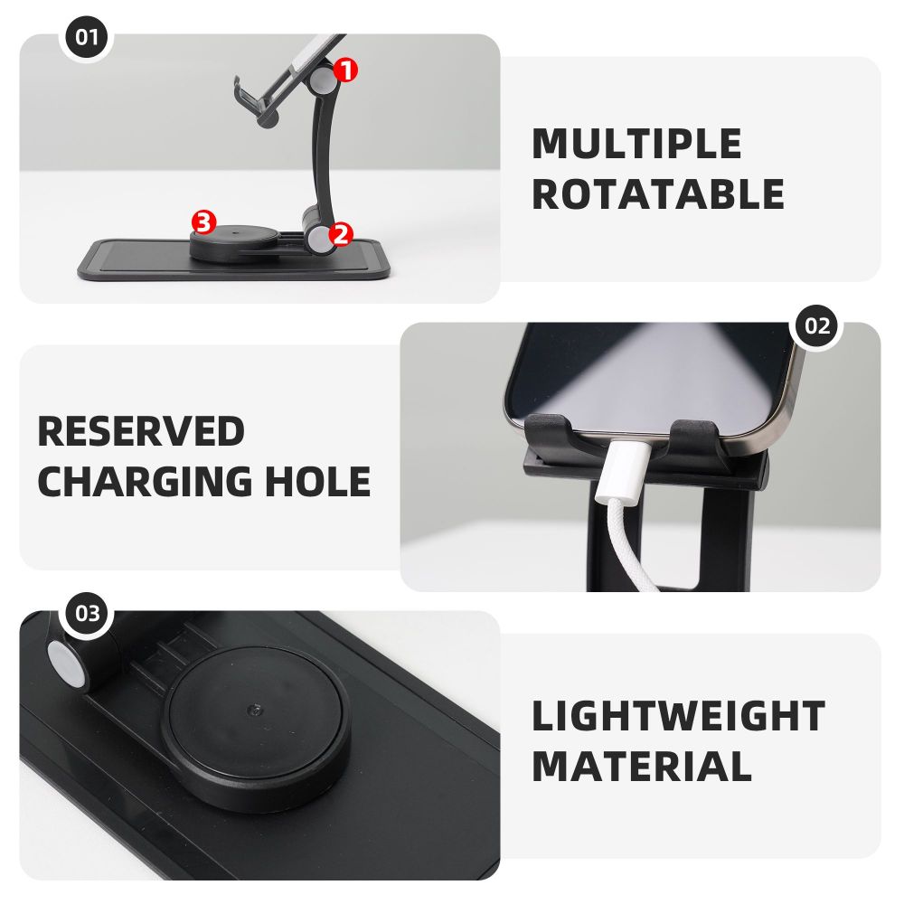 Square base Swivel phone stand