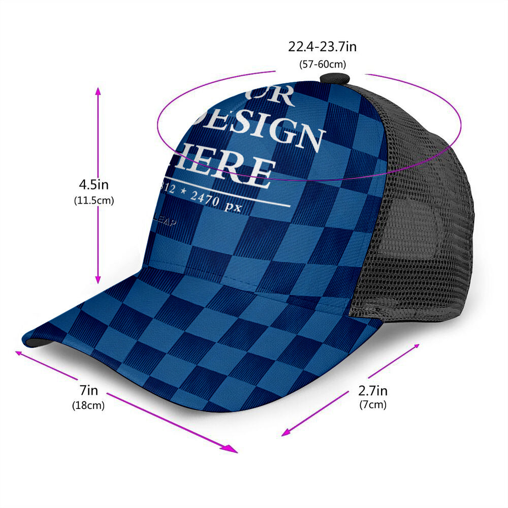 Curved brim mesh baseball cap