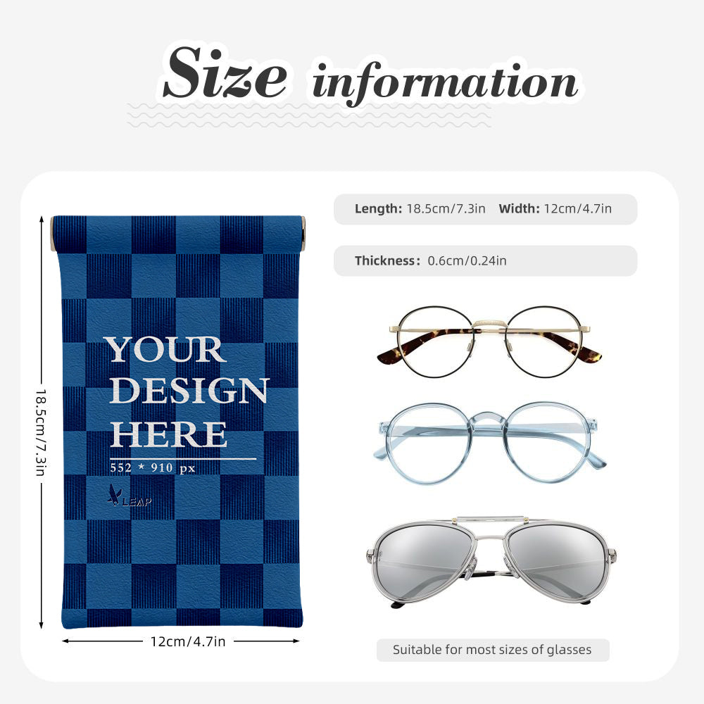 Portable Squeeze Top Leather Glasses Case