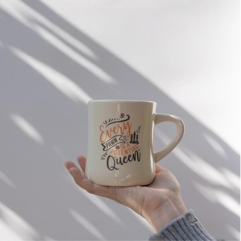 Chess-Themed Tableware - Creamy-Style Ceramic Mug