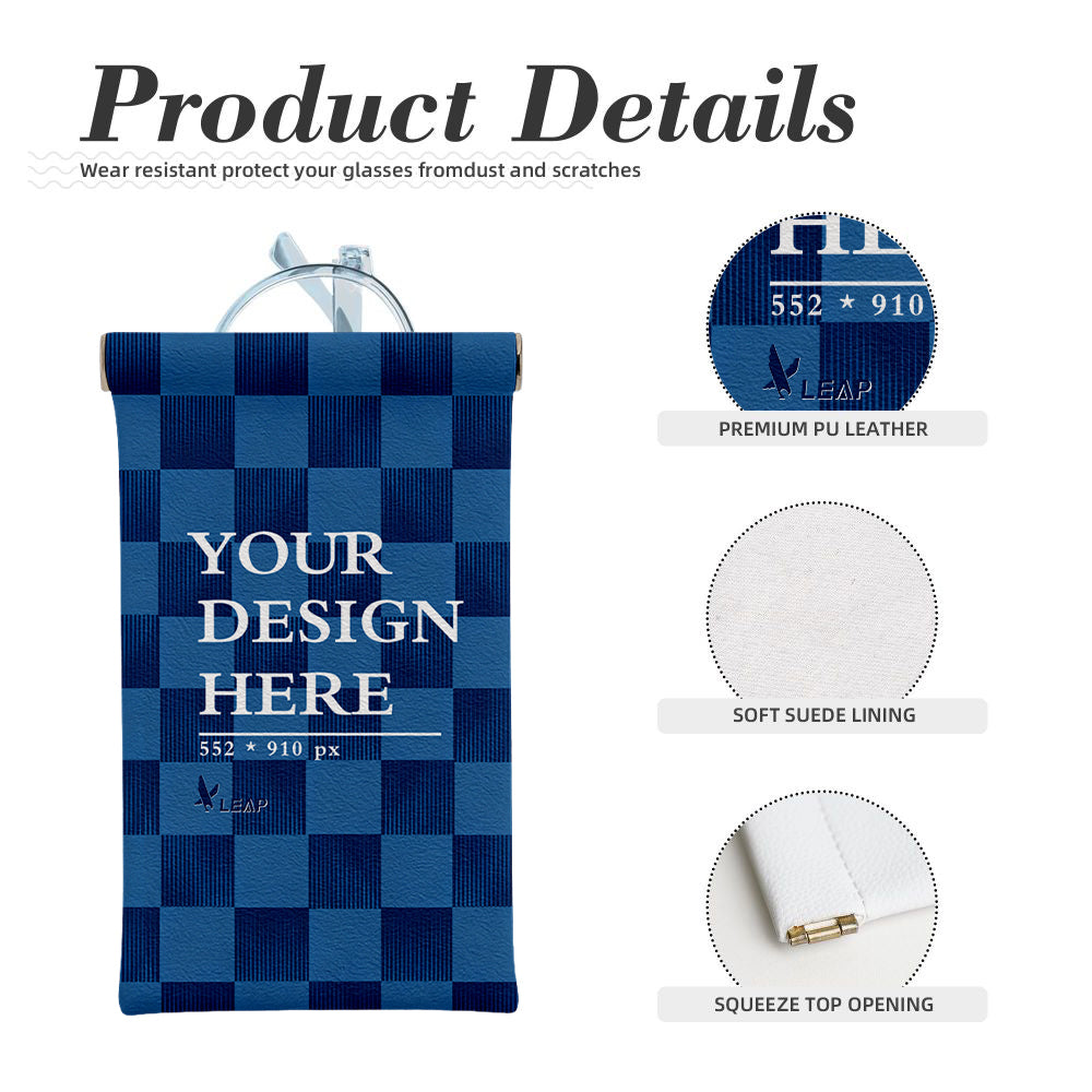 Portable Squeeze Top Leather Glasses Case