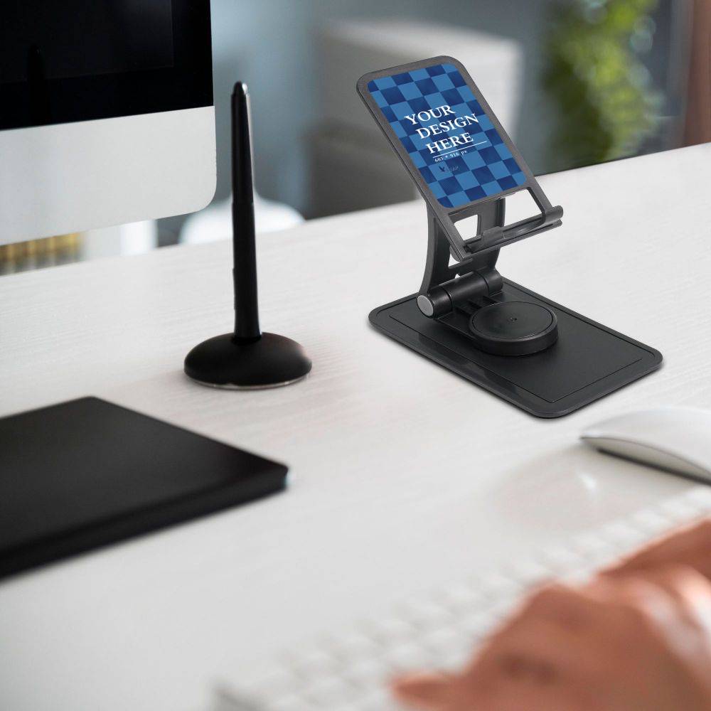 Square base Swivel phone stand