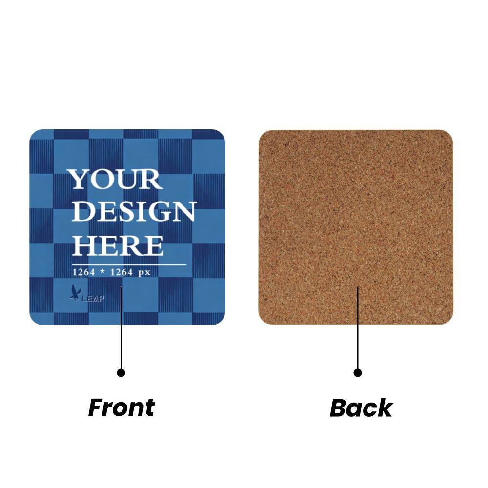 MDF Cork Coaster 4 Pcs