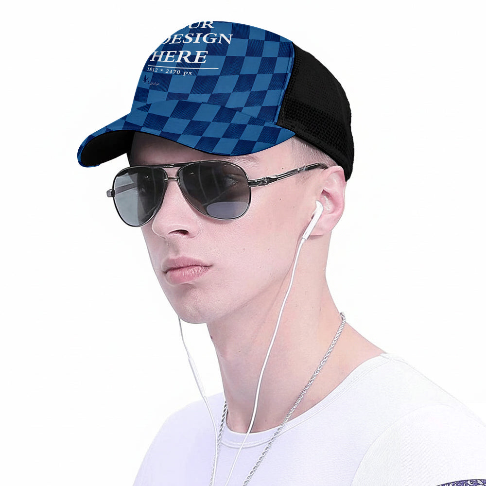 Curved brim mesh baseball cap