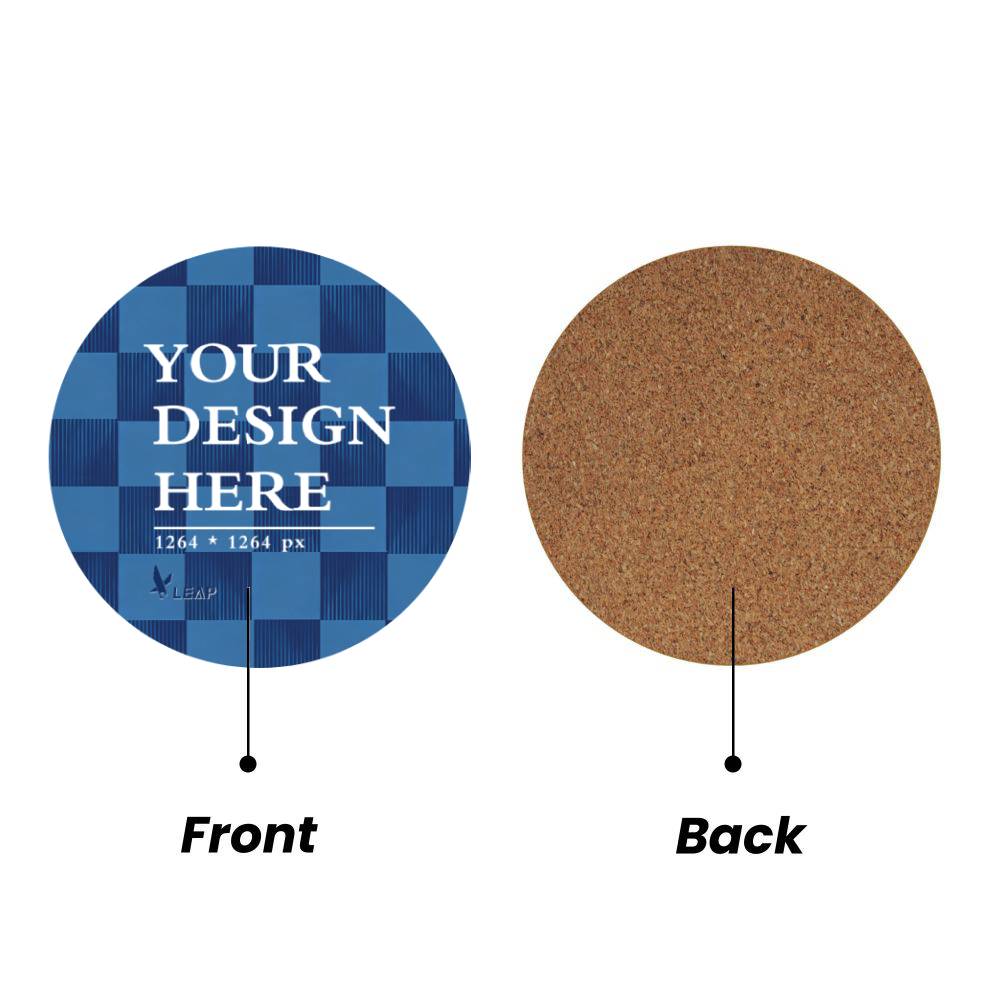 MDF Cork Coaster 4 Pcs