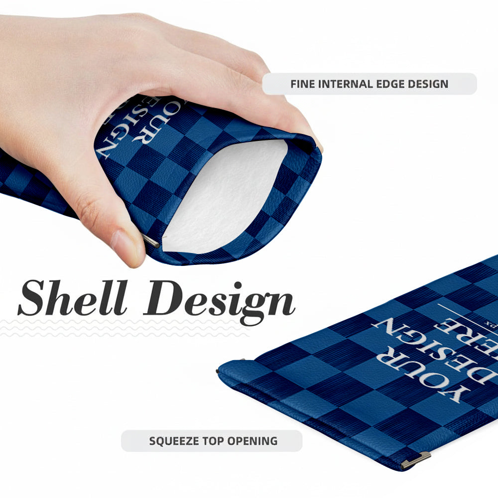 Portable Squeeze Top Leather Glasses Case