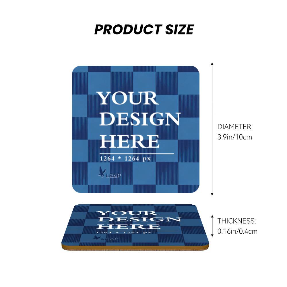 MDF Cork Coaster 4 Pcs