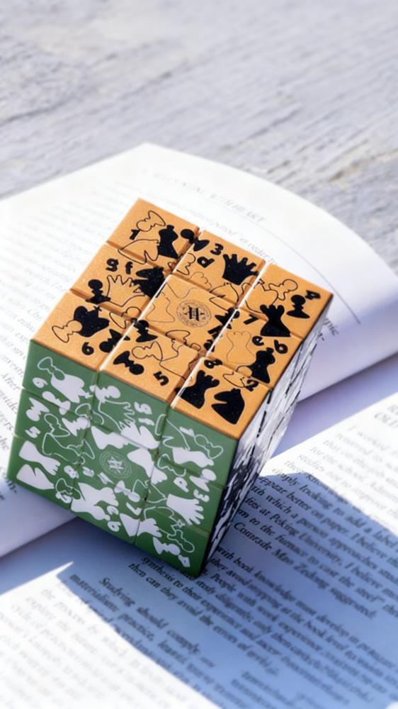 3x3 Magic Cube for Kids - Chess Design, Educational Puzzle Toy, Creative & Stylish Look