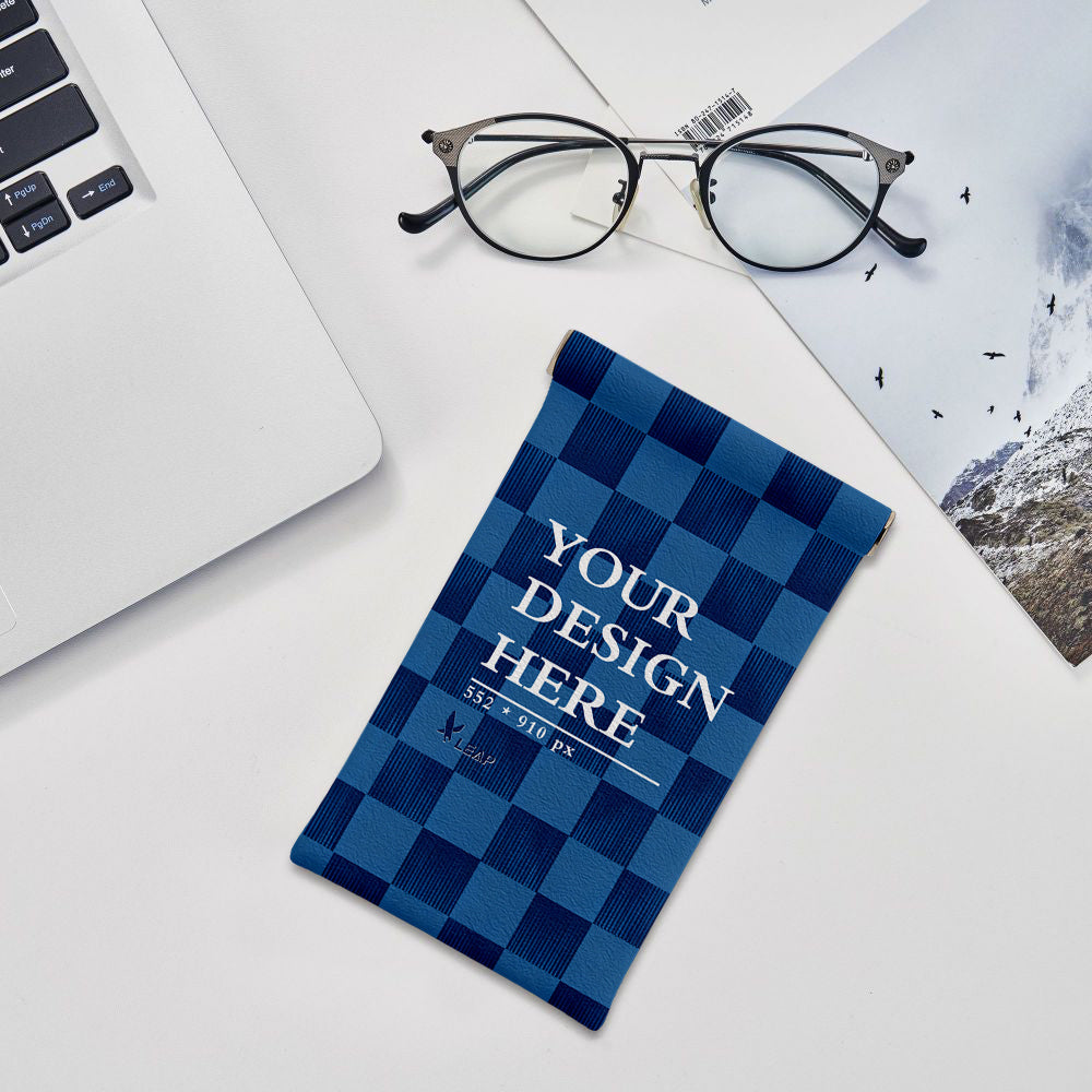 Portable Squeeze Top Leather Glasses Case