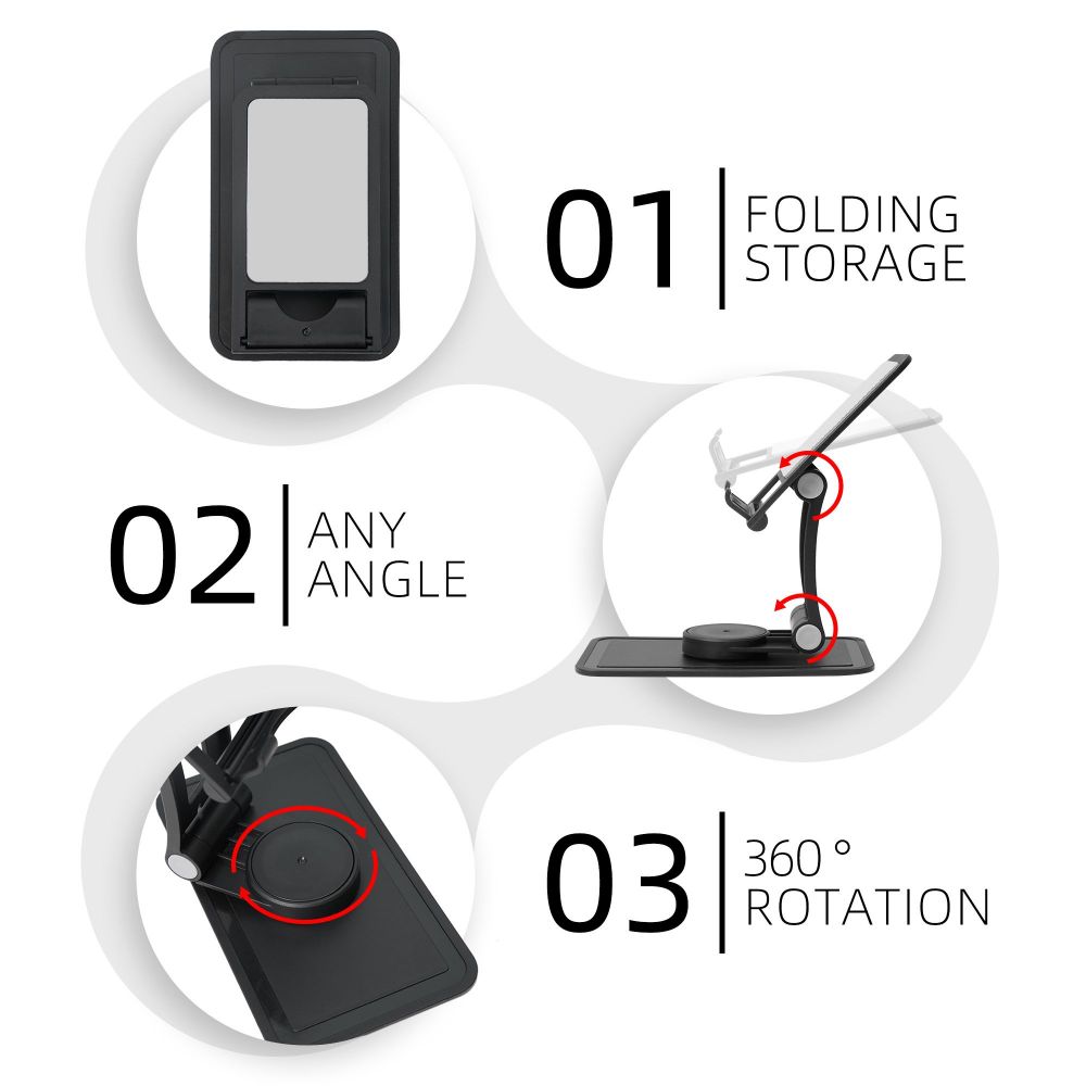 Square base Swivel phone stand