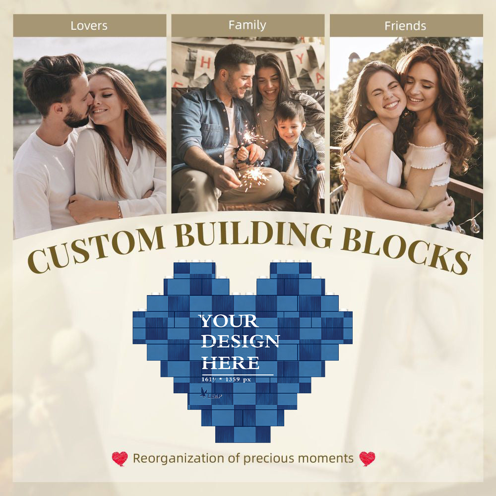 Building Brick Block Puzzle Heart Shaped