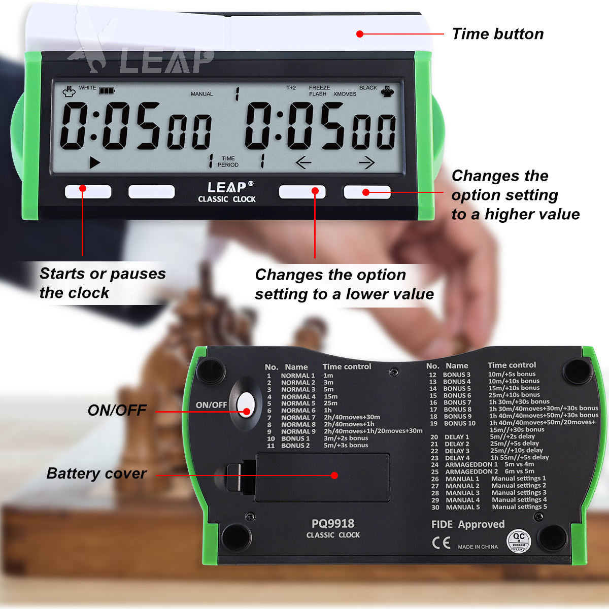 Leap PQ9918: Pro-Tournament Chess Timer — Every Second, Crafted for the Gambit.