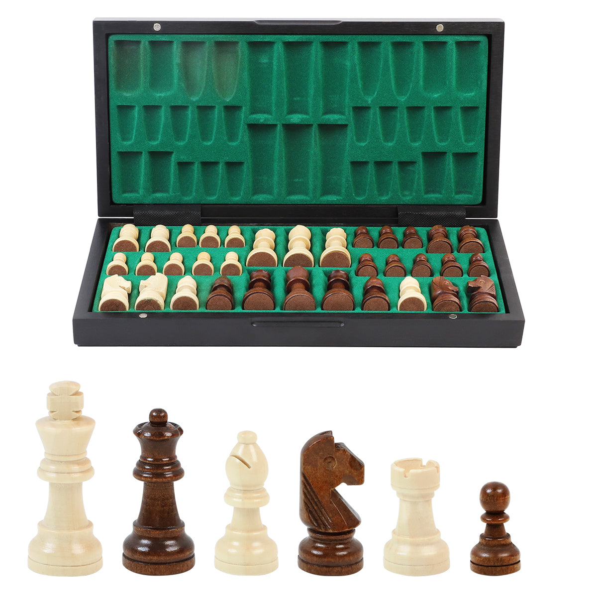 Masterpiece in Walnut: 13" Professional Magnetic Wooden Chess Set