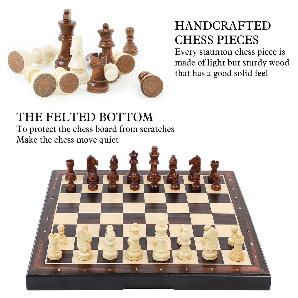 Masterpiece in Walnut: 13" Professional Magnetic Wooden Chess Set