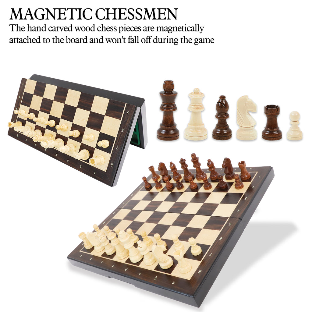 Masterpiece in Walnut: 13" Professional Magnetic Wooden Chess Set