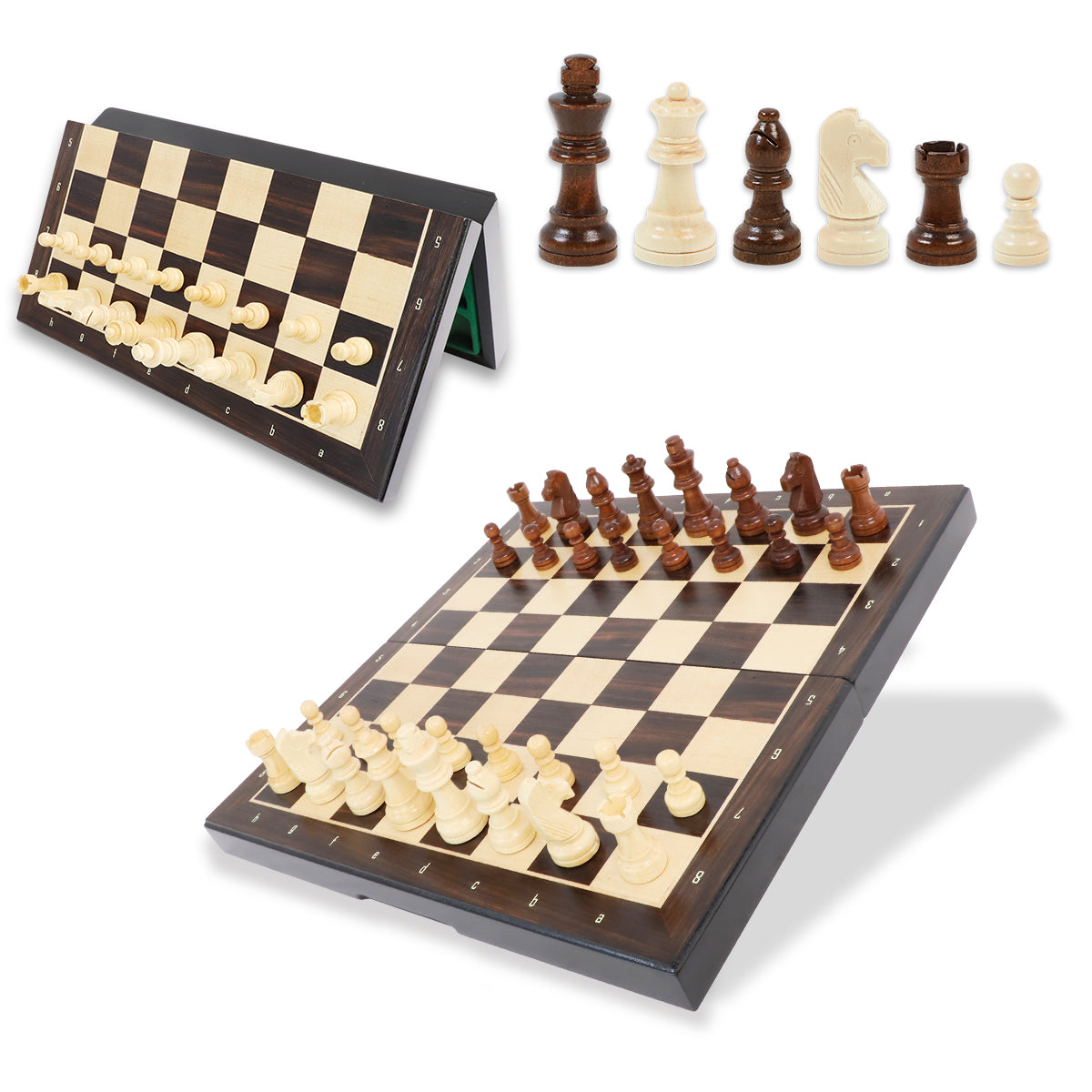 Masterpiece in Walnut: 13" Professional Magnetic Wooden Chess Set