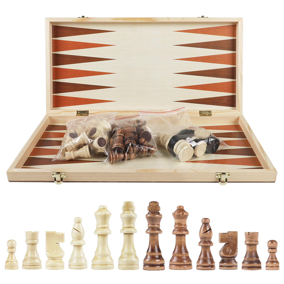 WG-QX03 Folding wooden 3-in-1 chess set