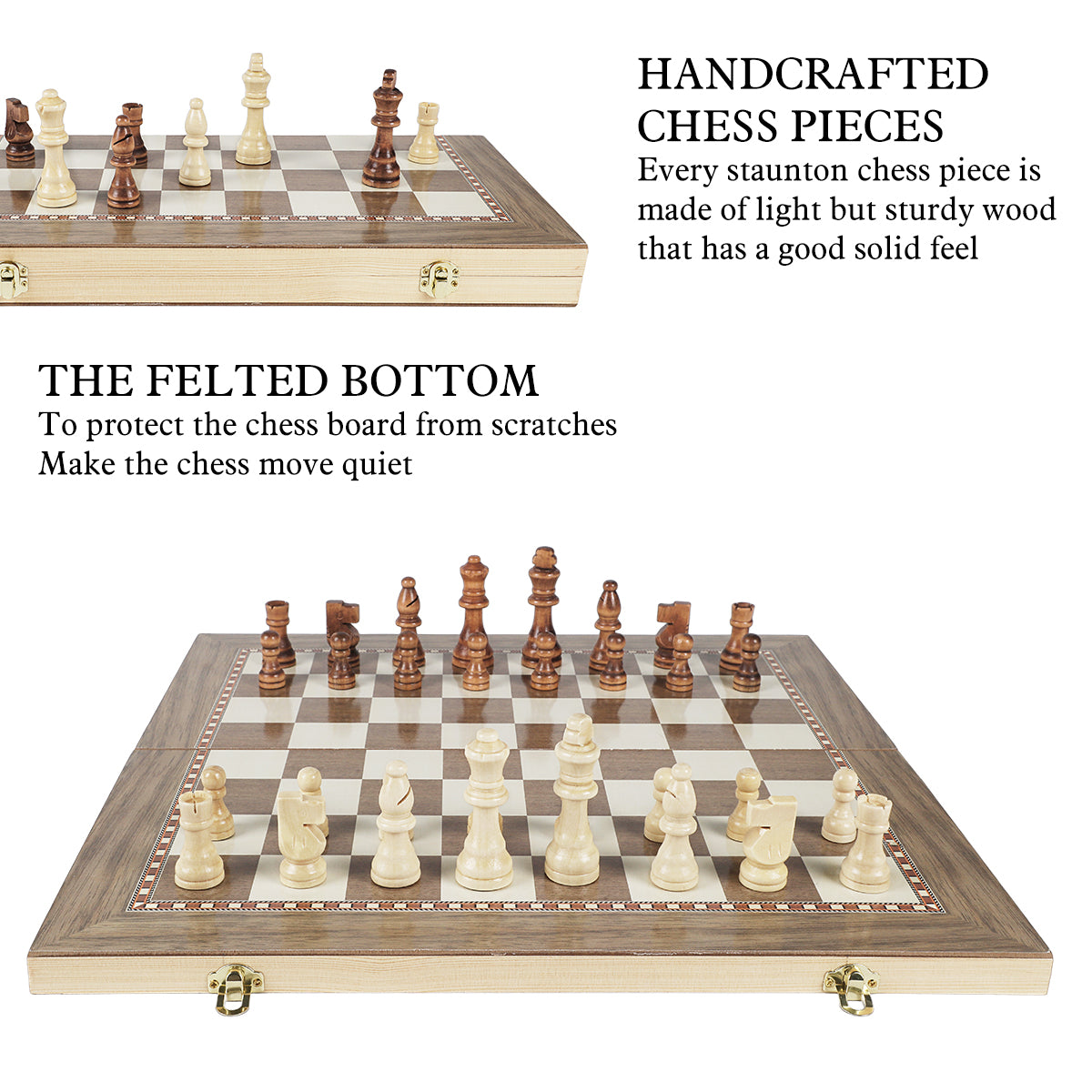 WG-QX03 Folding wooden 3-in-1 chess set