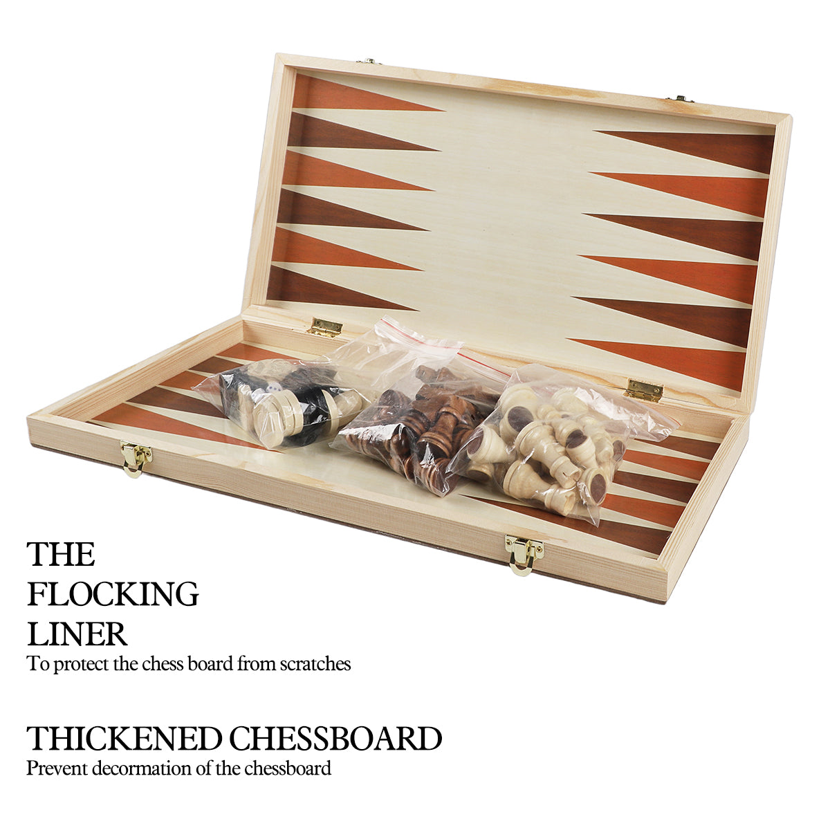 WG-QX03 Folding wooden 3-in-1 chess set