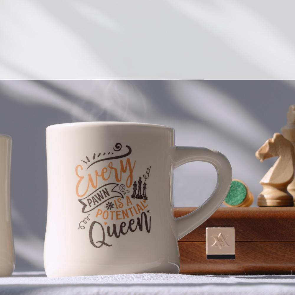 Chess-Themed Tableware - Creamy-Style Ceramic Mug