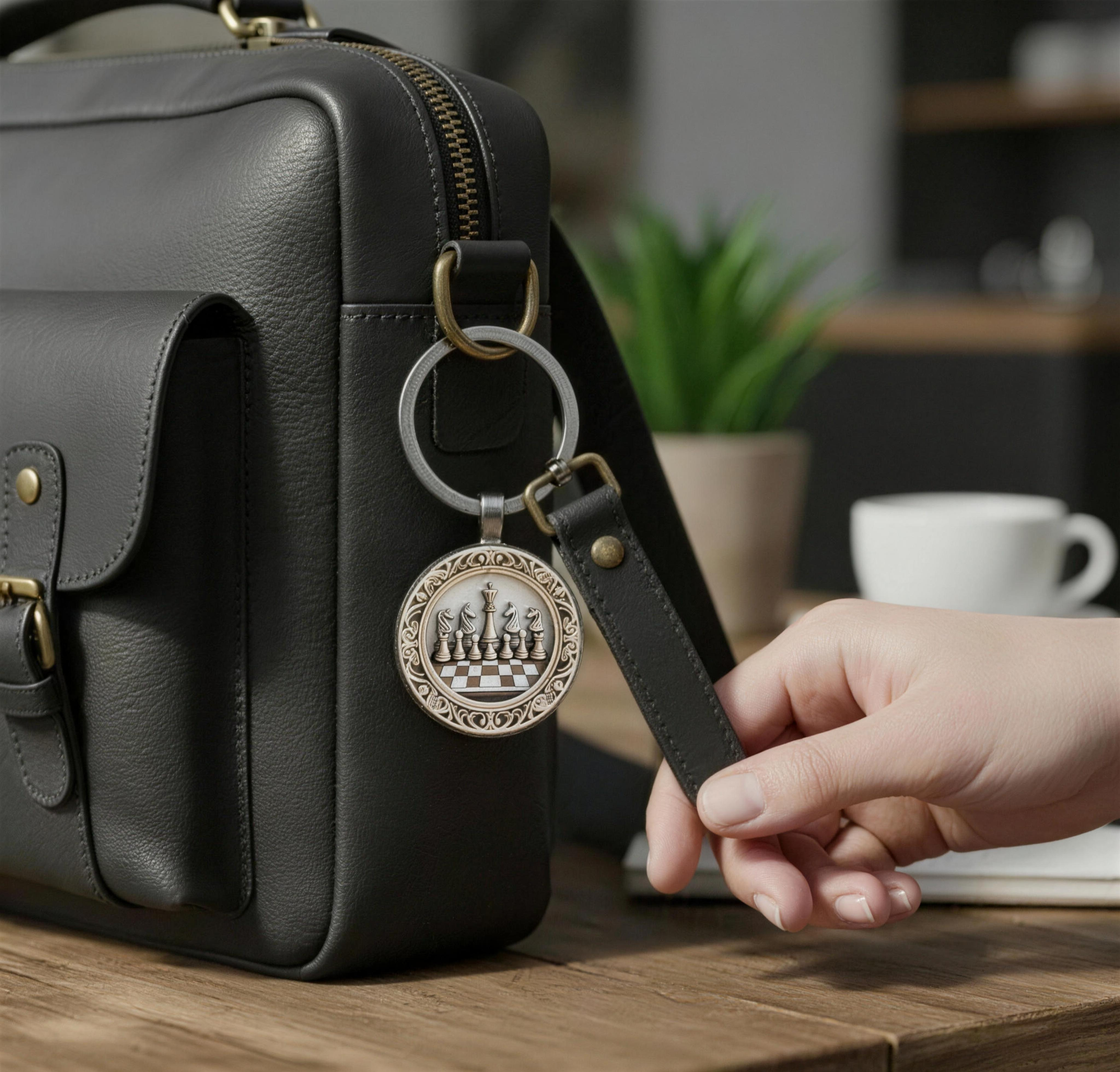 Round Alloy Glass Keychain