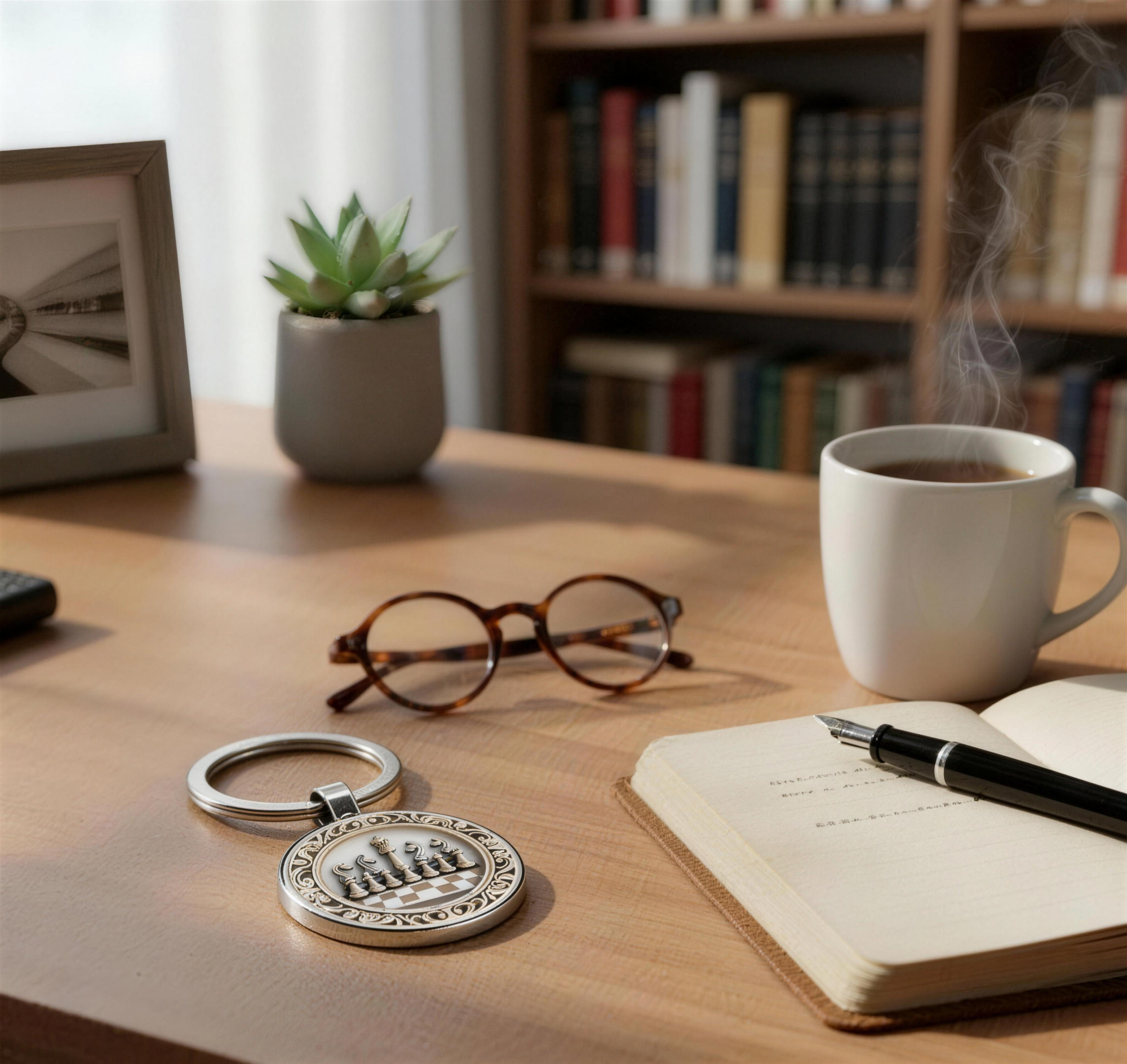 Round Alloy Glass Keychain