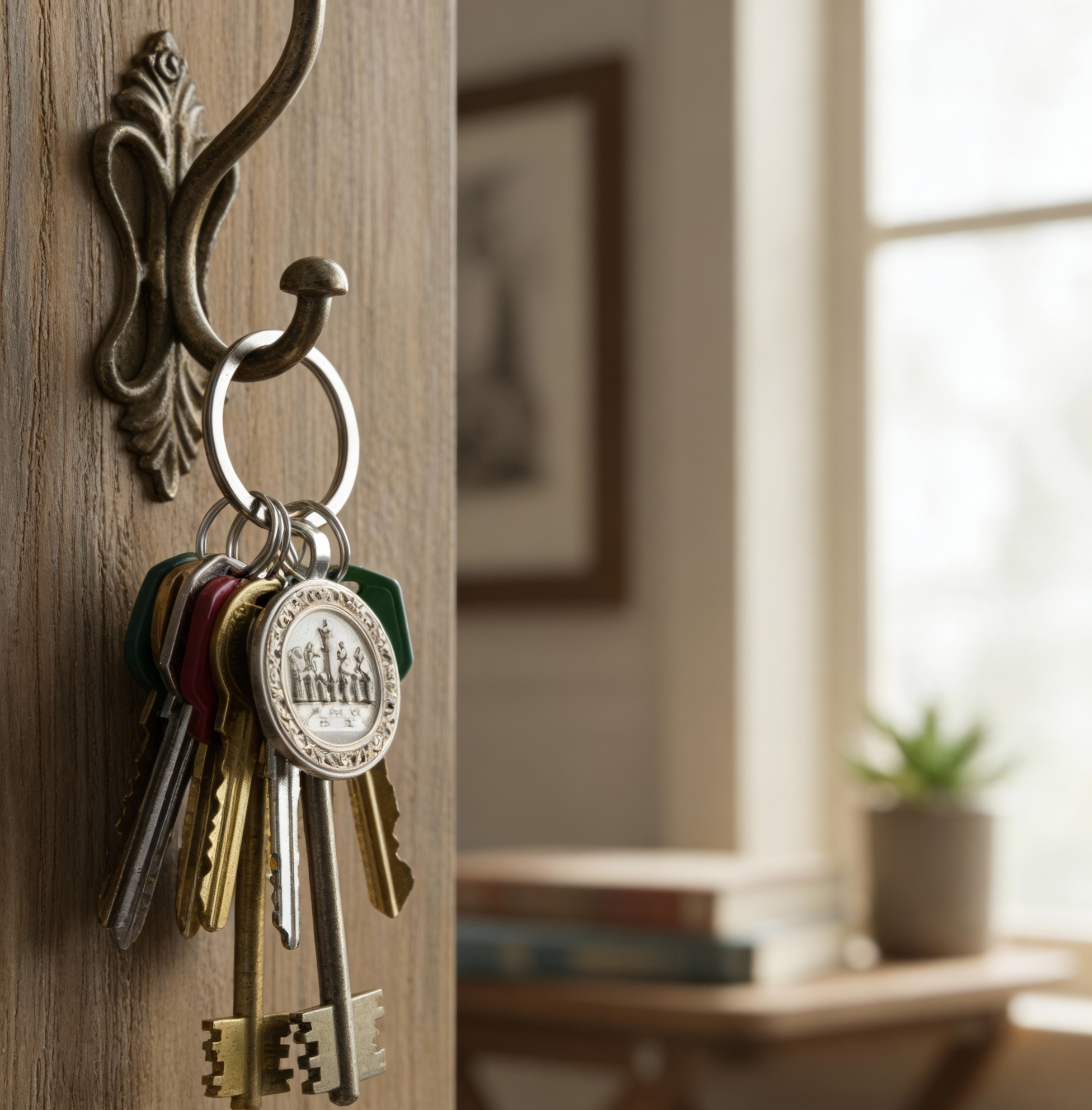 Round Alloy Glass Keychain